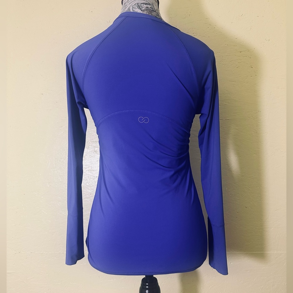 CALIA by Carrie Underwood Purple Ruched Side Quarter Zip Athletic Top XS - Picture 4 of 8